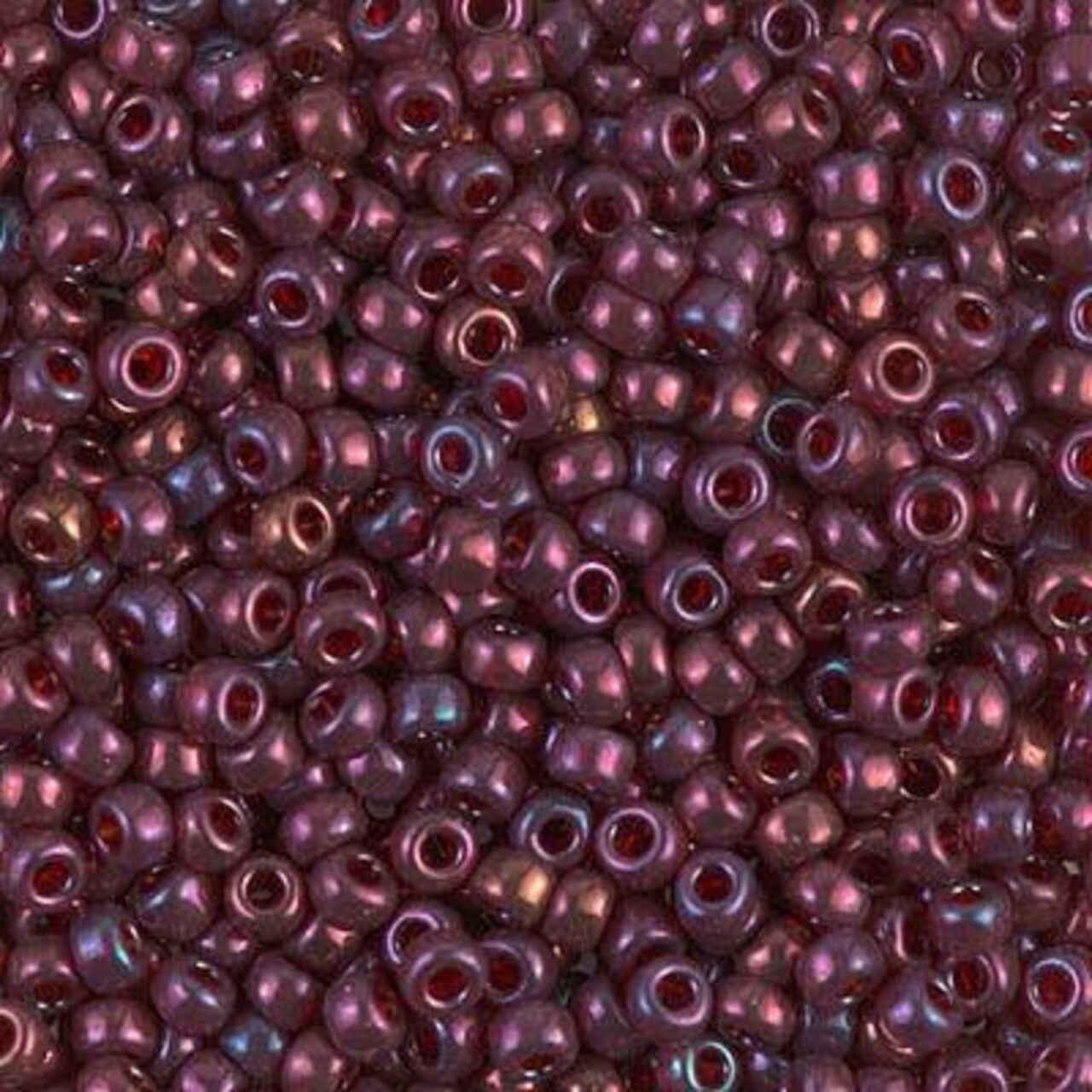 Miyuki 8 Round Seed Bead, 8-313, Cranberry Gold Luster, 10 grams